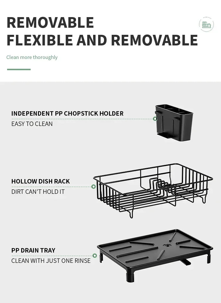 Dish Drying Rack Cutlery Rack Drain Tray Drip
