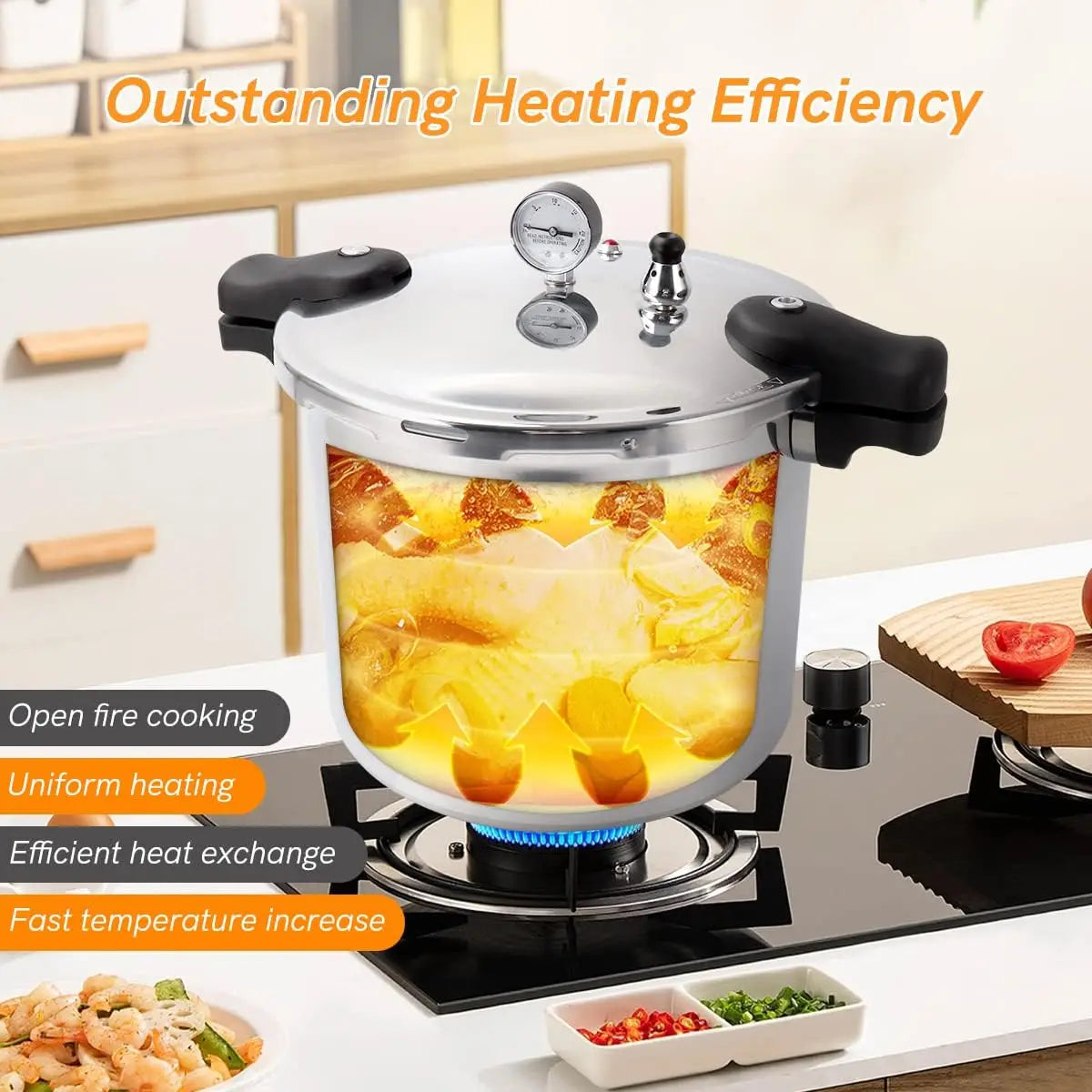 23qt Aluminum Pressure Cooker & Canner 105kpa Induction