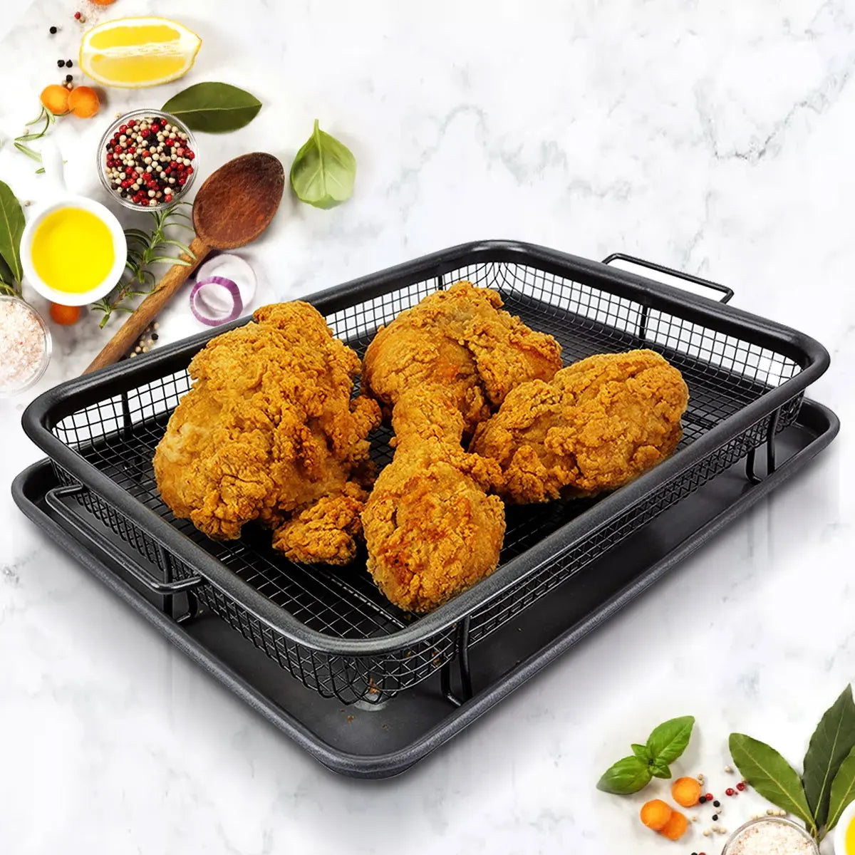 Baking Tray Oil Frying Baking Pan Non-Stick Chips