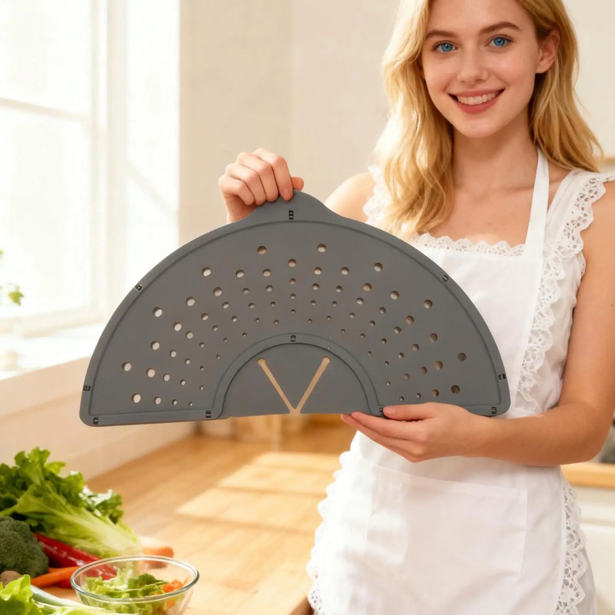 1pcs Oil Proofing Lid Filter Foldable Frying Pan