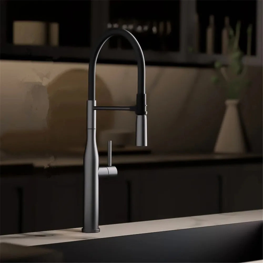 Brushed Gold Pull Out Faucet Gray Pull Out