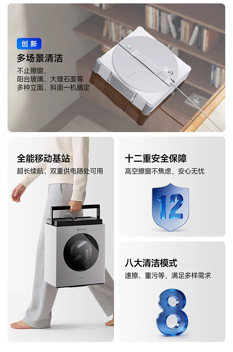 Ecovacs Winbot W3 Automatic Glass Wiping Water Spraying