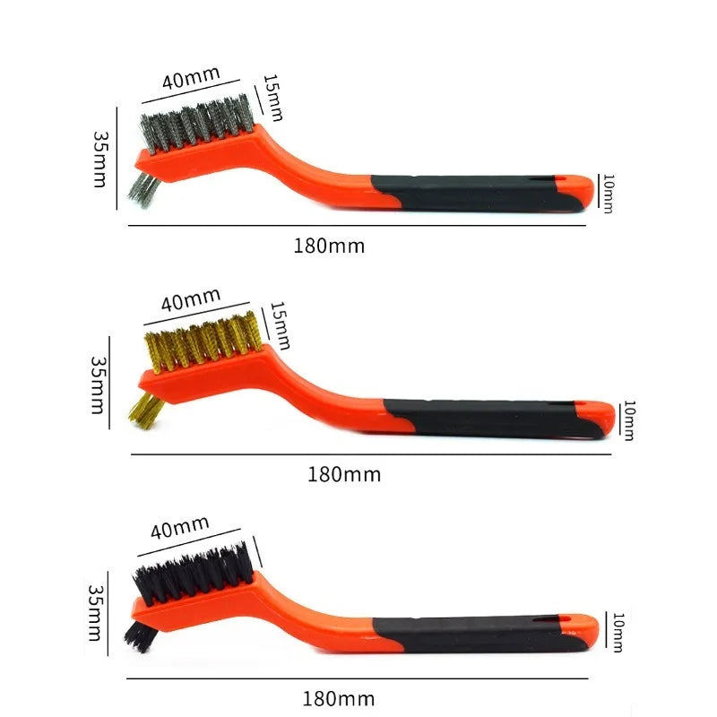 Wire Brush Nylon/Brass/Stainless Steel Bristles Curved Handle