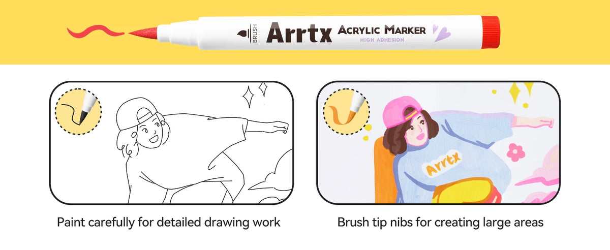 Arrtx Acrylic Markers 120 Colors Brush Tip Paint