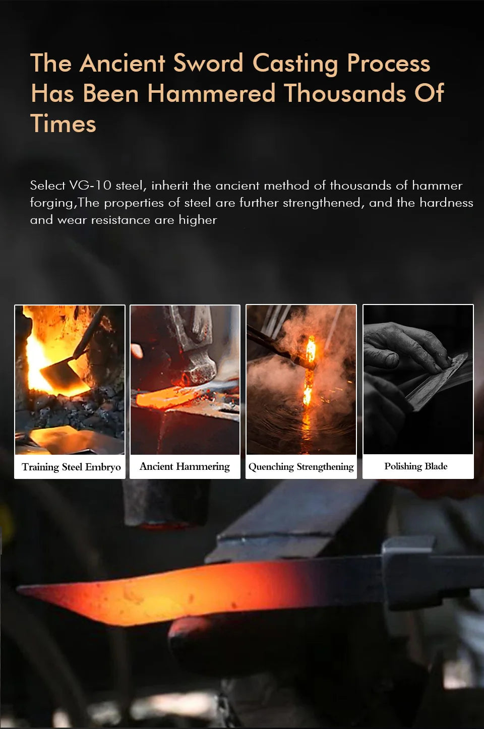 Young Japanese Hand Forged Chef Knife Damascus Steel