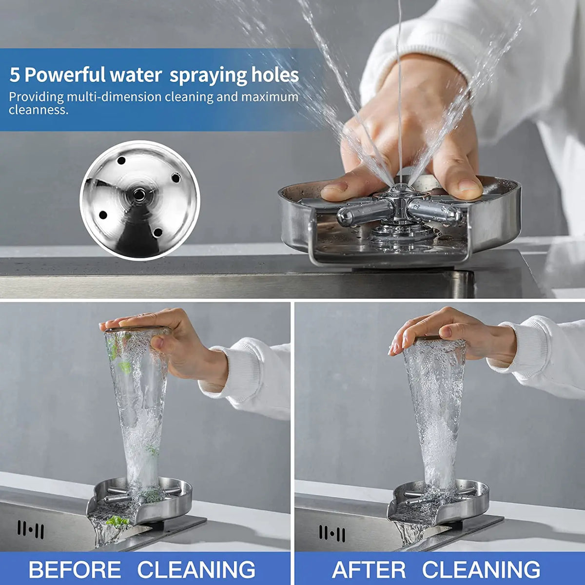 304 Stainless Steel Glass Rinser Sinks Glass Cup