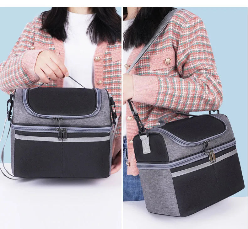 Oxford Large Capacity Cooler Bag Waterproof Zipper Thermal