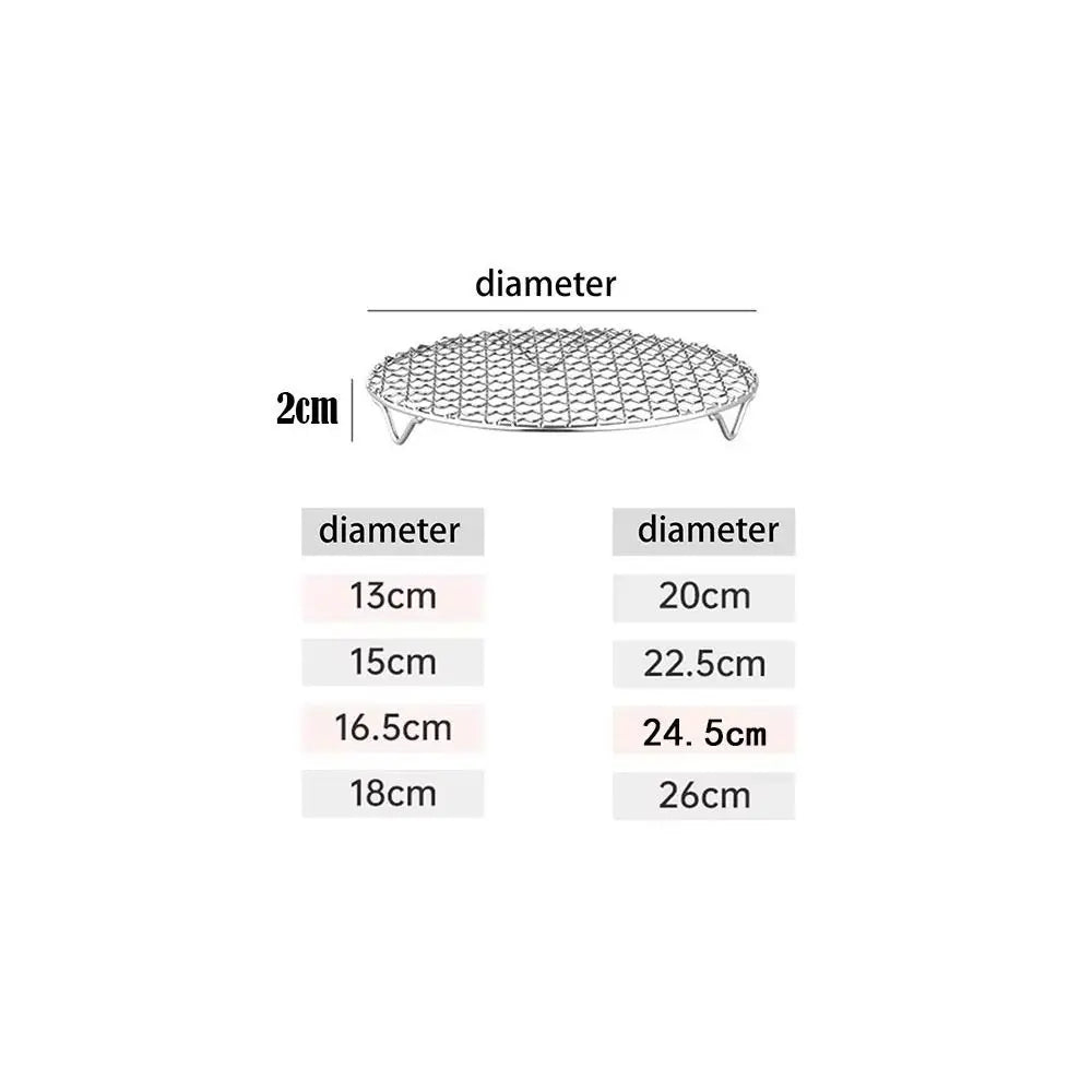 Round Air Fryer Rack Stackable Stainless Steel Grid