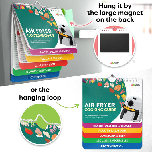 Air Fryer Cookbook Magnetic Cheat Sheet Guide Booklet