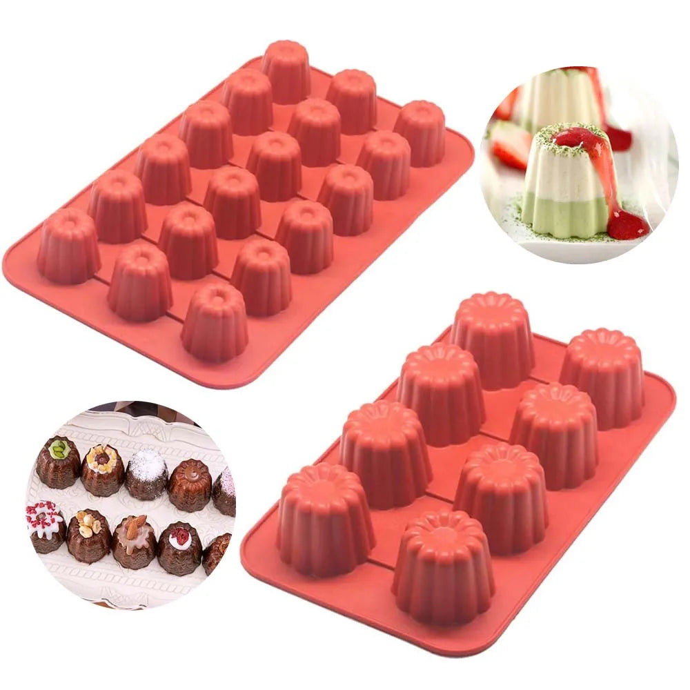 8/18 Cavity Silicone Canele Mold Mini Nonstick Canneles