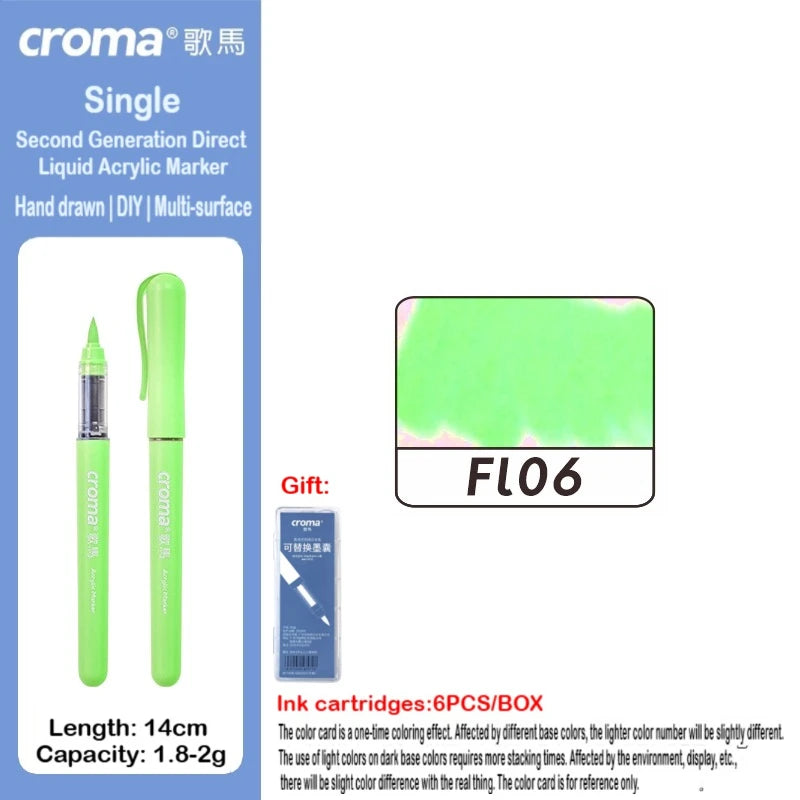 Croma 160/1 Colors Refillable Direct Liquid Acrylic Marker