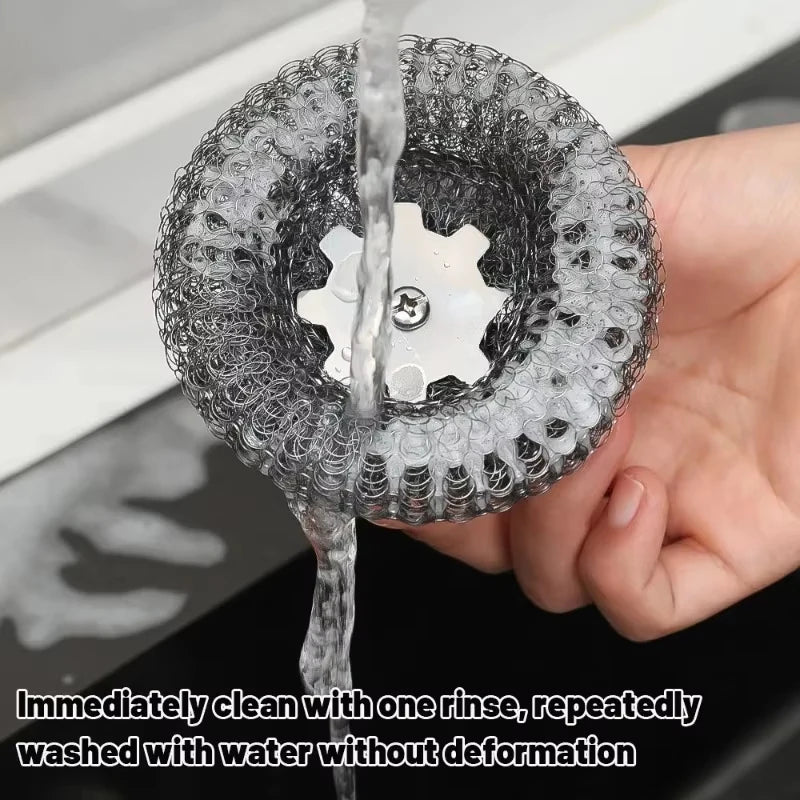 Stainless Steel Pot Brush Handle Robust Metal Ball