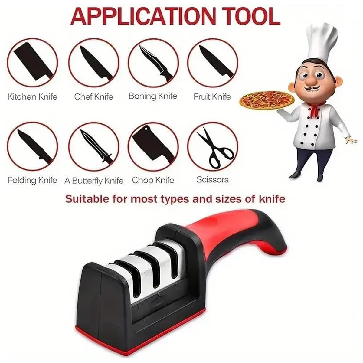 3/4 Segment Knife Sharpener Sharpening Stone Non Slip