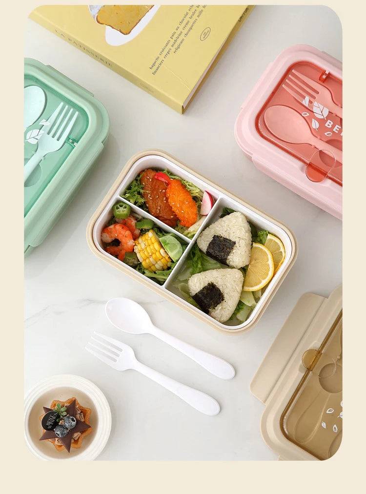 Lunch Box Children School Office Bento Box Compartment