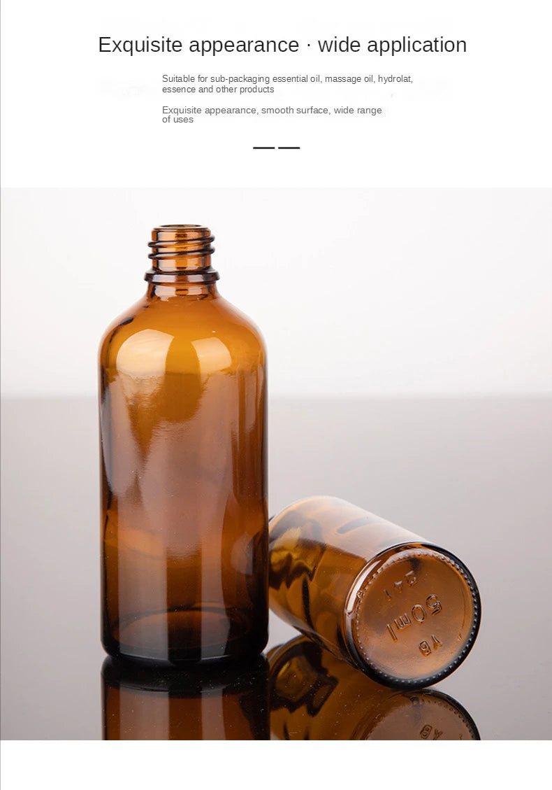 Tawny Fine Oil Bottle Big Head Brown Glass