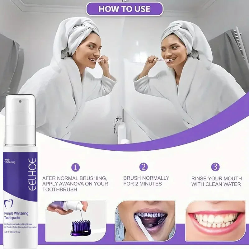Purple Whitening Toothpaste Deep Cleaning Stain Removal
