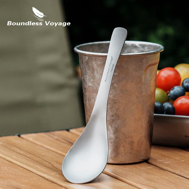 Boundless Voyage Titanium Spoon Carry Bag Outdoor Flatware