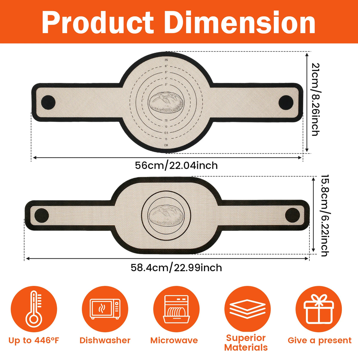 2pcs Silicone Bread Sling Non Stick Silicone Baking