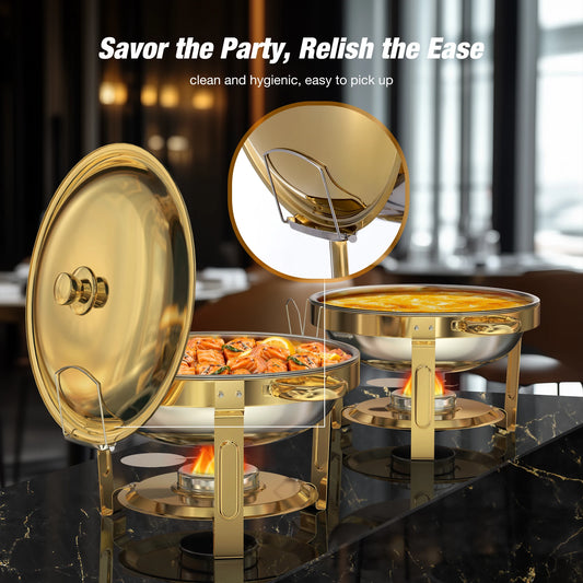 Qt 2/4set Round Chafing Dishes Buffet High Grade