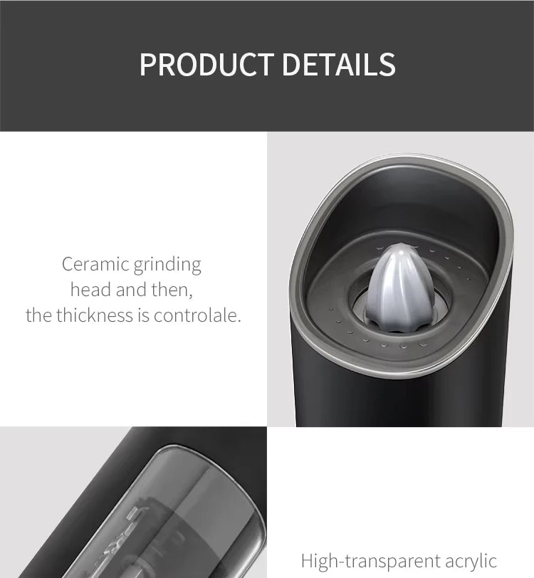 1/2 Electric Automatic Salt Pepper Grinder Led Light