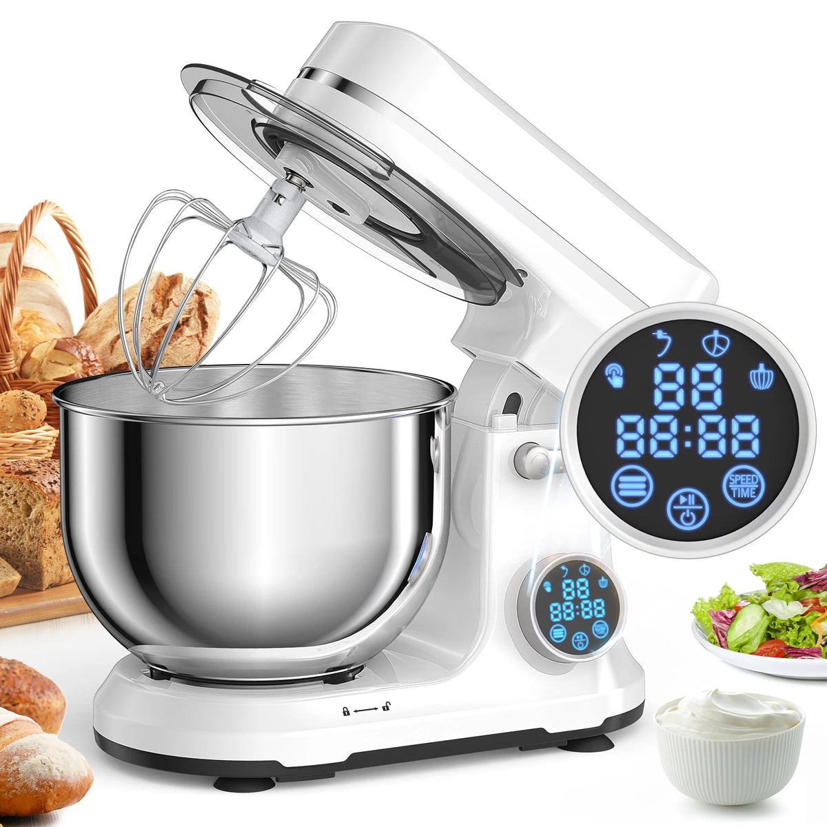 Biolomix Food Stand Mixer 1200w 11-Speeds Dc Motor
