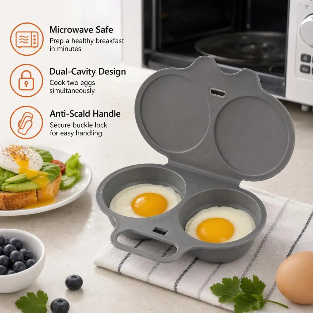 3pcs Microwave Egg Poacher Reusable Microwave Eggs Steamer