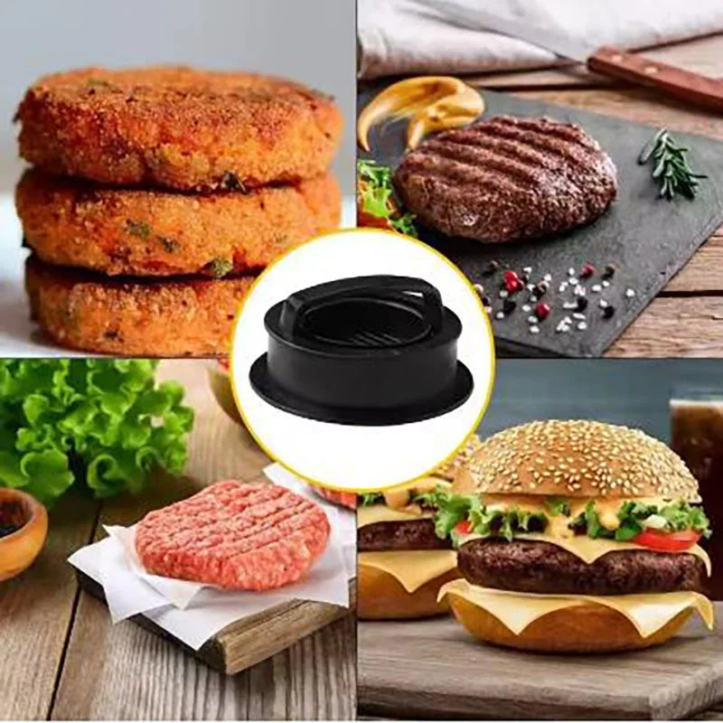 3in1 Round Hamburger Burger Press Beef Grill Food-Grade