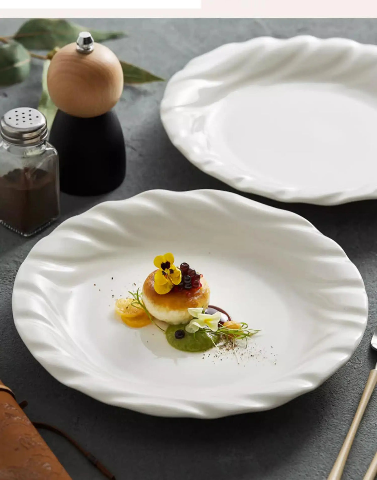 Ceramic Dinner Plate Irregular Shallow Dessert Snack Pasta