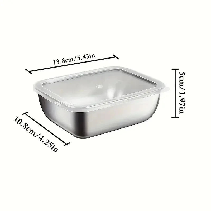 5pcs Stainless Steel Food Storage Stackable Meal Prep