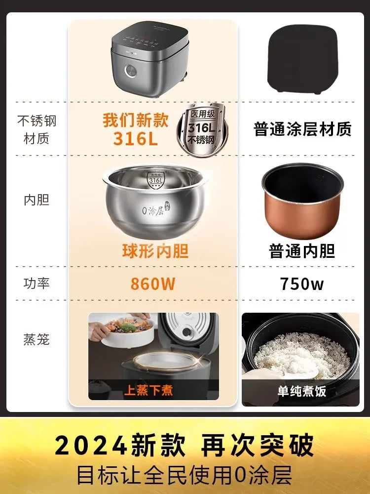 F-40f316l Rice Cooker Coating Suitable 316l Multi-Function