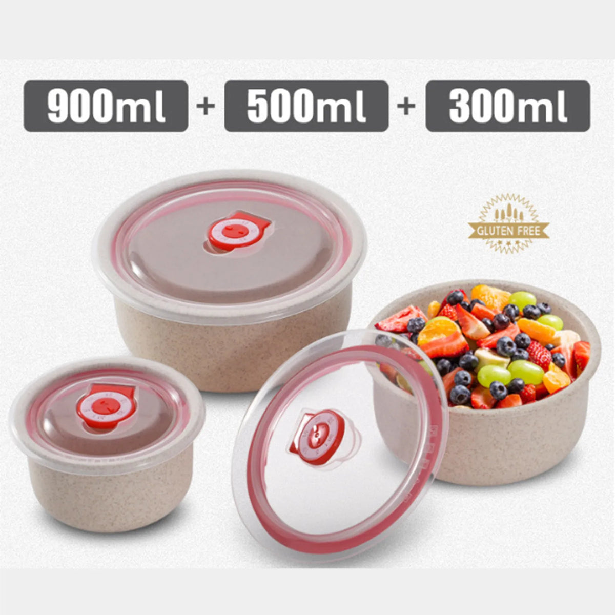 3pcs Food Storage Containers Bento Box Lightweight Food