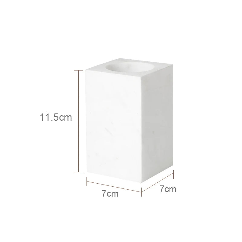 Volakos White Natural Marble Bathroom Soap Dispenser Soap