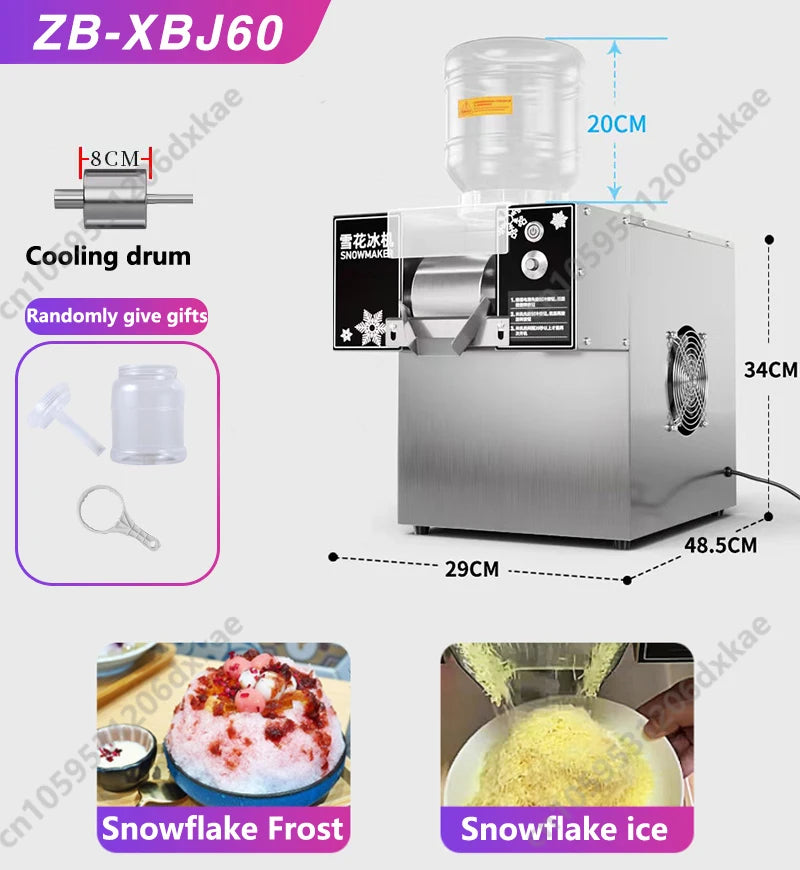 60kg/24h Mini Snow Ice Maker Shaver Machine Europe