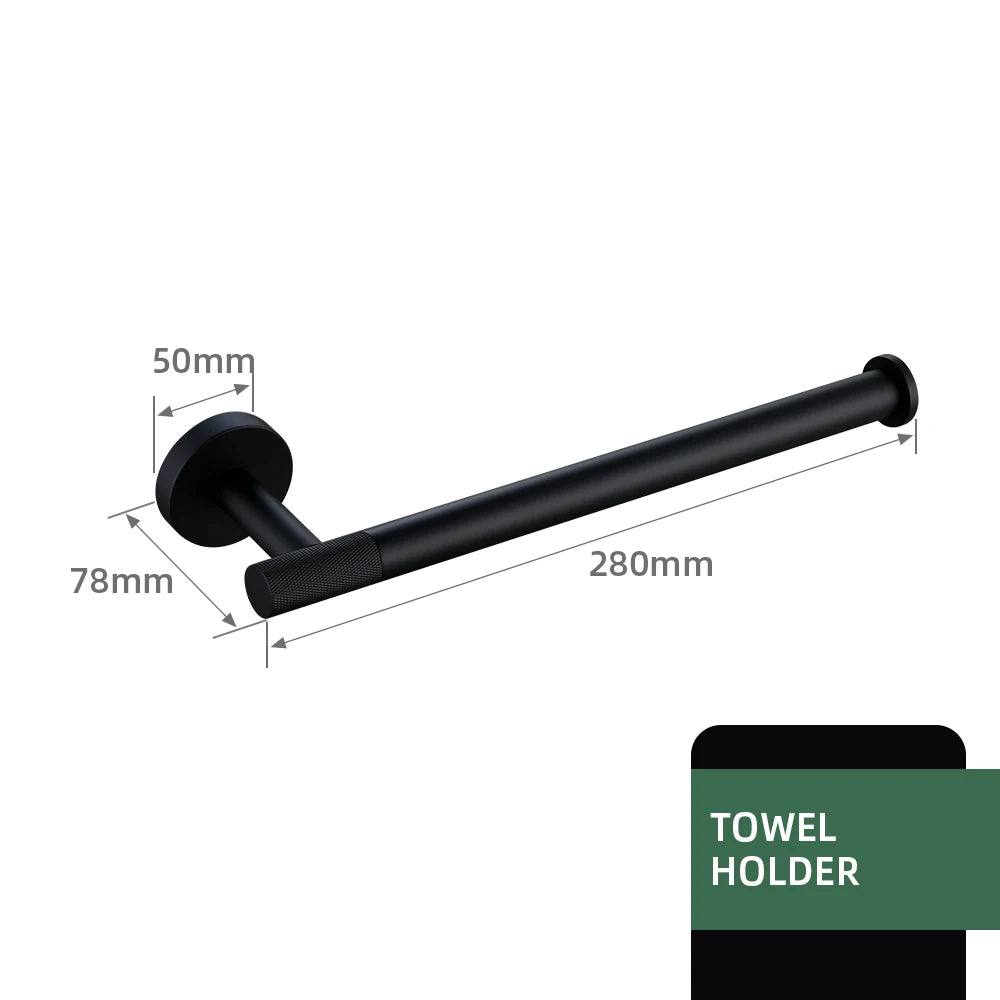 Matte Black Bathroom Brass Knurled Kit Paper Holder