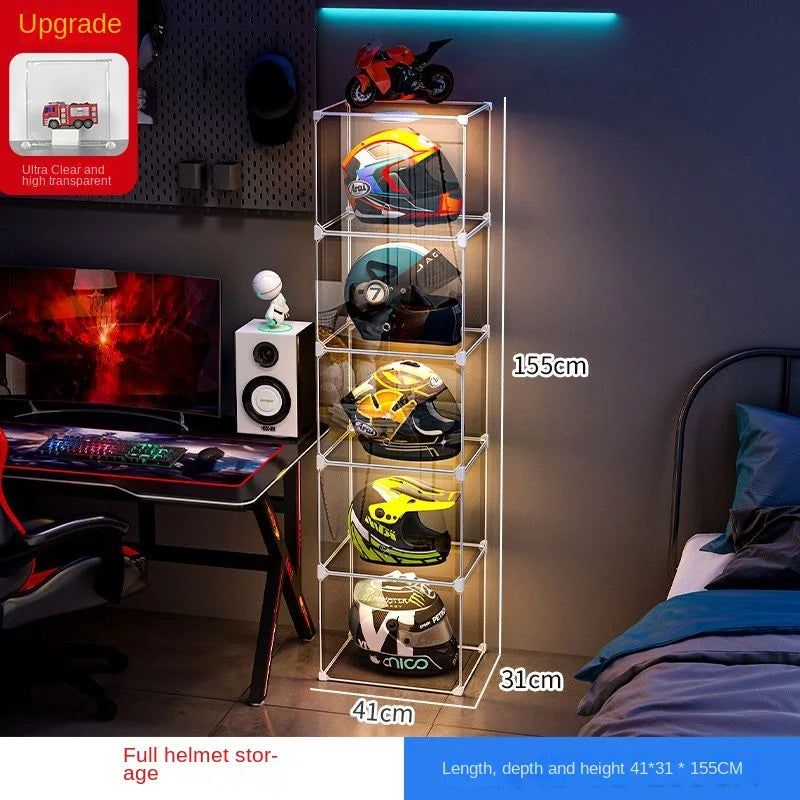 High Face Value Motorcycle Helmet Dustproof Storage Rack