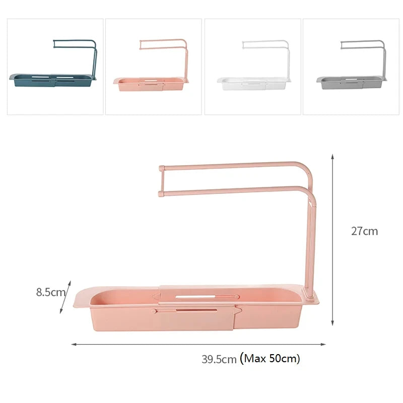 Telescopic Sink Shelf Drainer Rack Soap Sponge Holder
