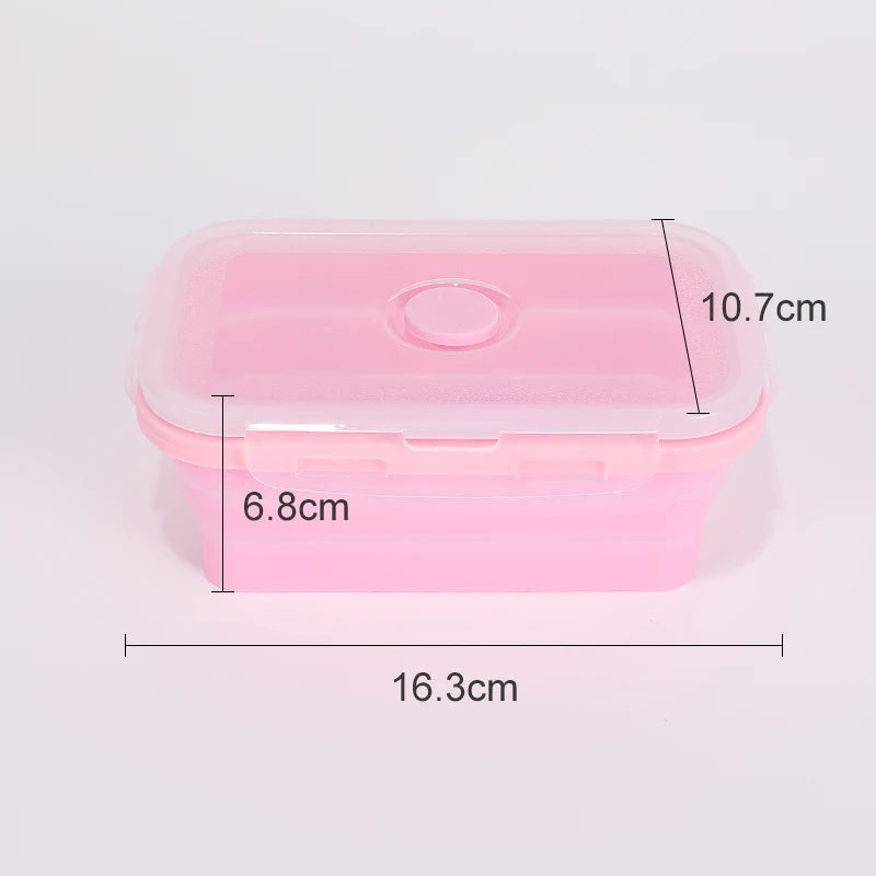 Size Choose Silicone Rectangle Lunch Box Collapsible Bento