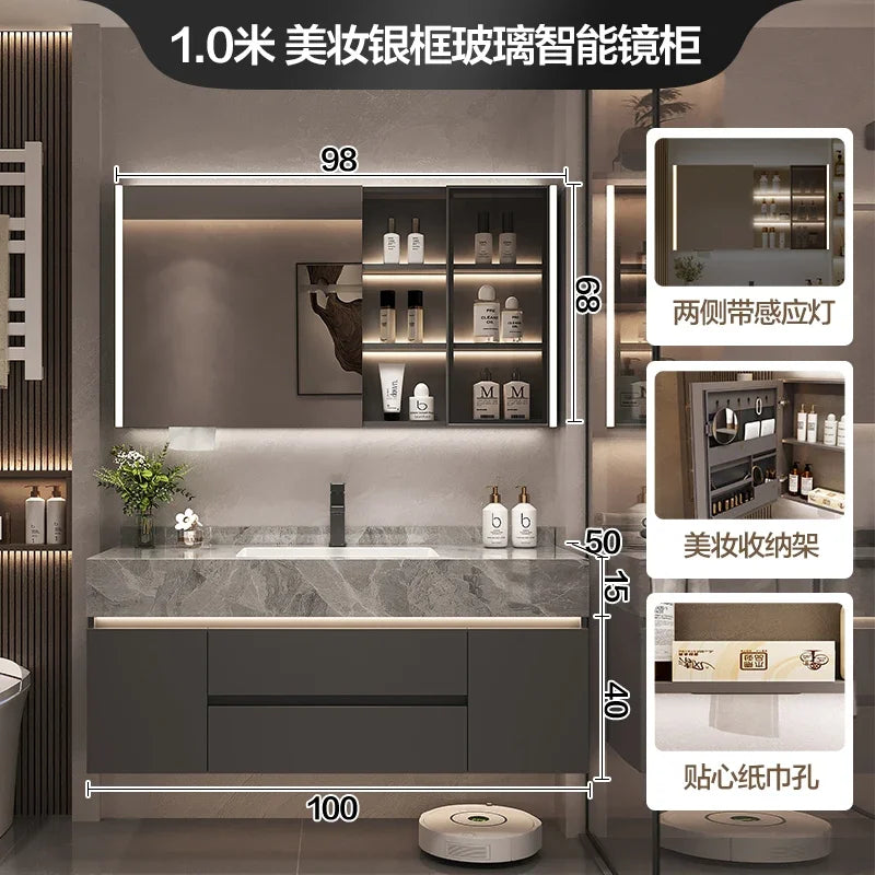 Paper Drawers Bathroom Cabinet Organizer Storage Mirror Toilet