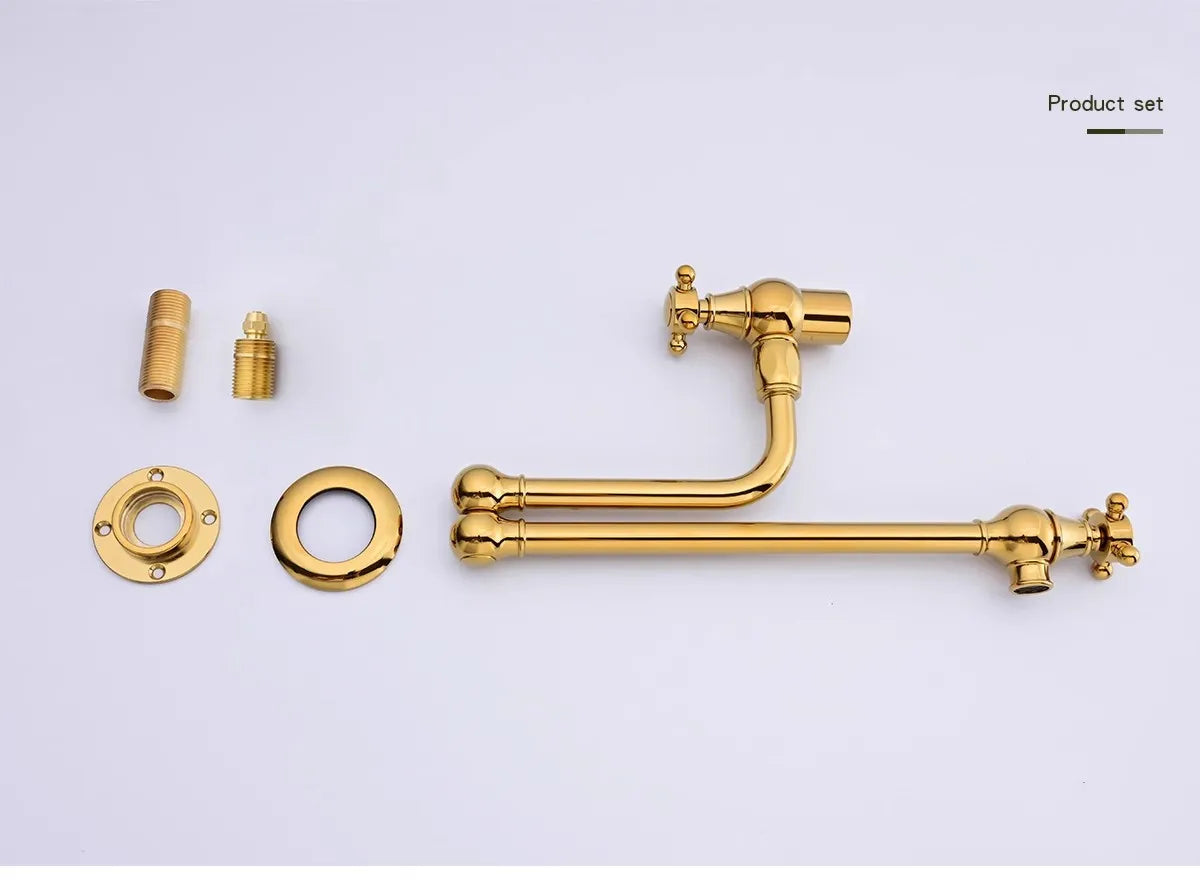 Faucet Brushed Gold Pot Filler Tap Wall Mounted