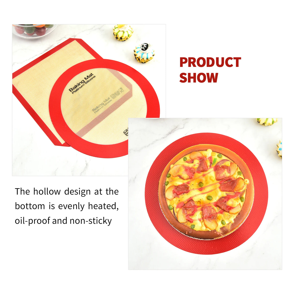 1pcs Silicone Baking Mat Rolling Kneading Oven Mat
