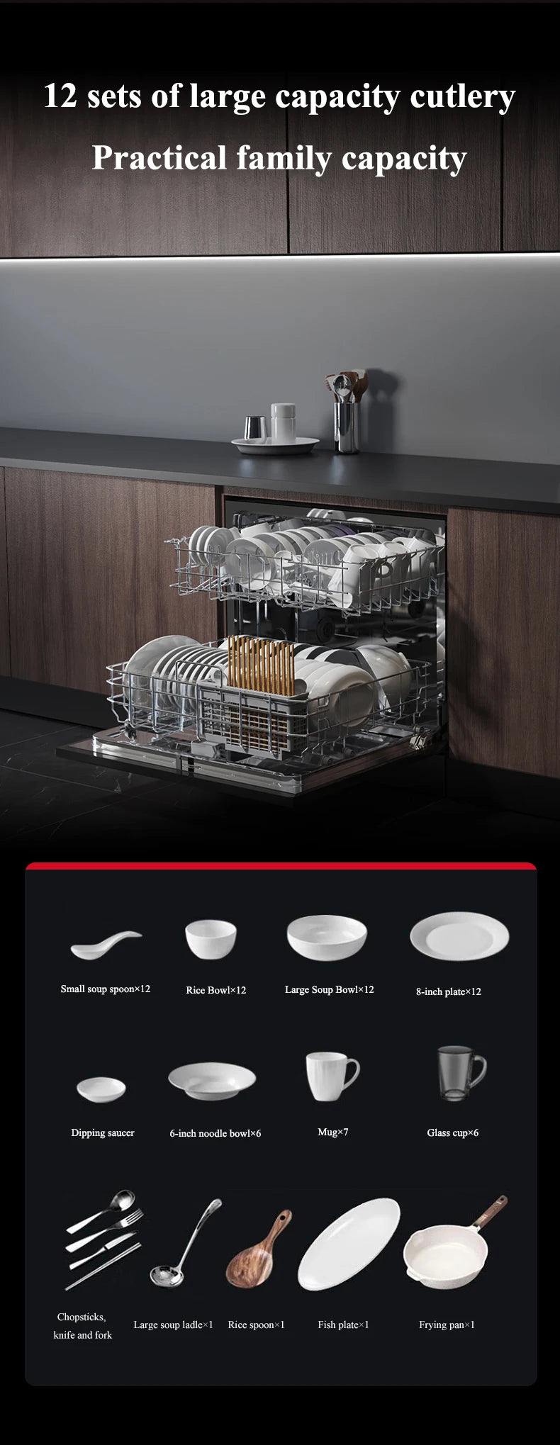 Built In Dishwasher Machine Automatic Drawer Smart Dish