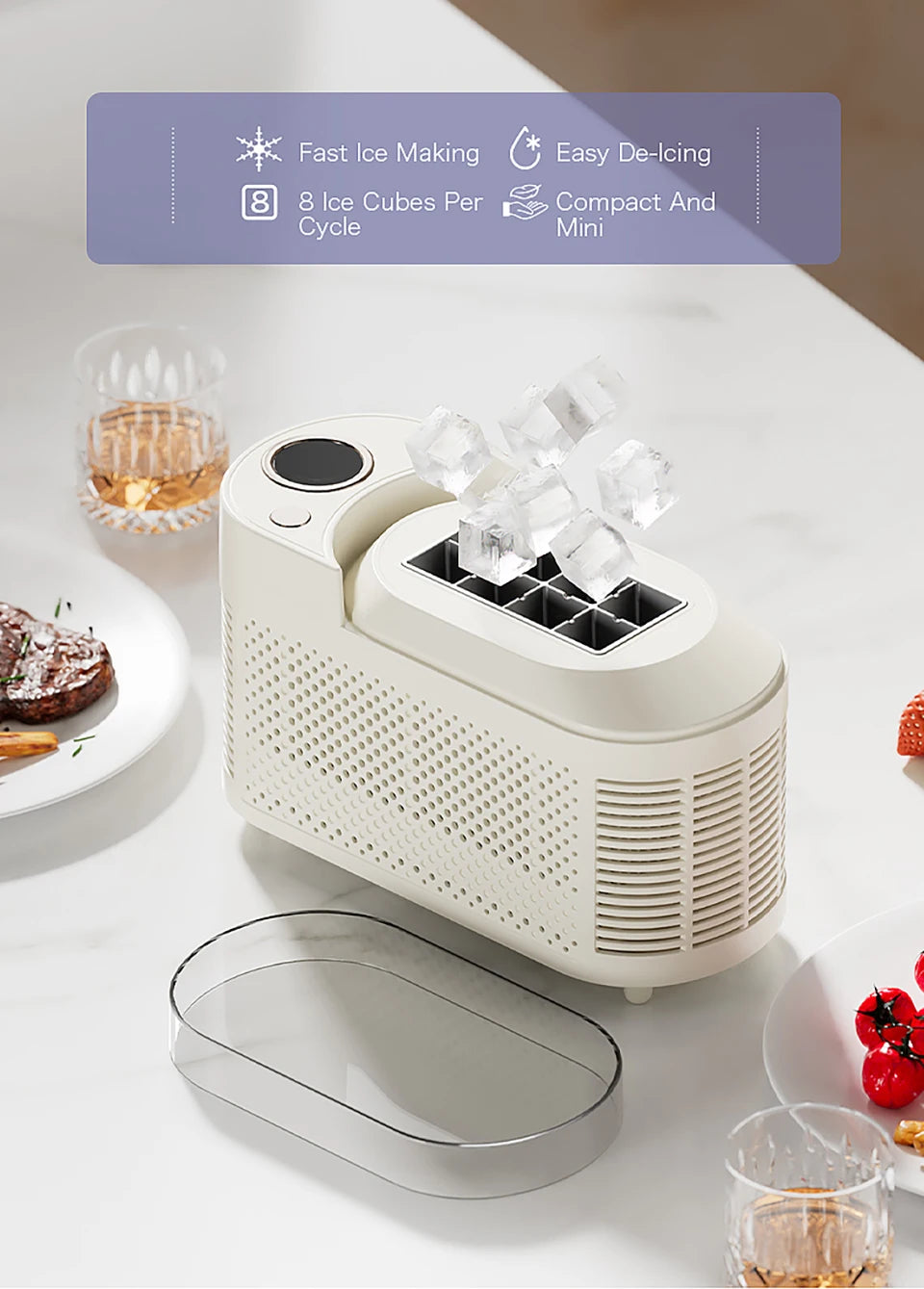 12v/220v Car Ice Maker Desktop Mini Ice Cubes