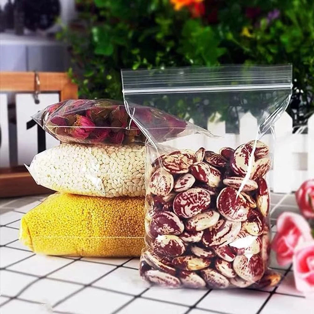 100-1000pcs Small Zip Lock Plastic Bags Transparent Plastic