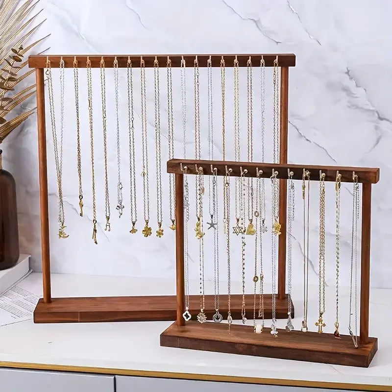 12/18 Hook Jewelry Organizer Display Stand Wood Necklace