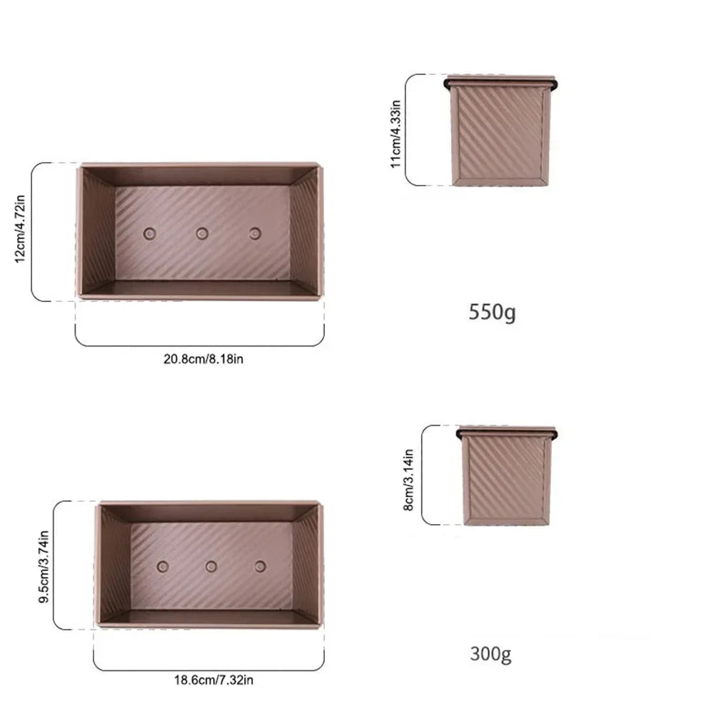 1pcs Non-Stick Pullman Loaf Pan Lid - Carbon