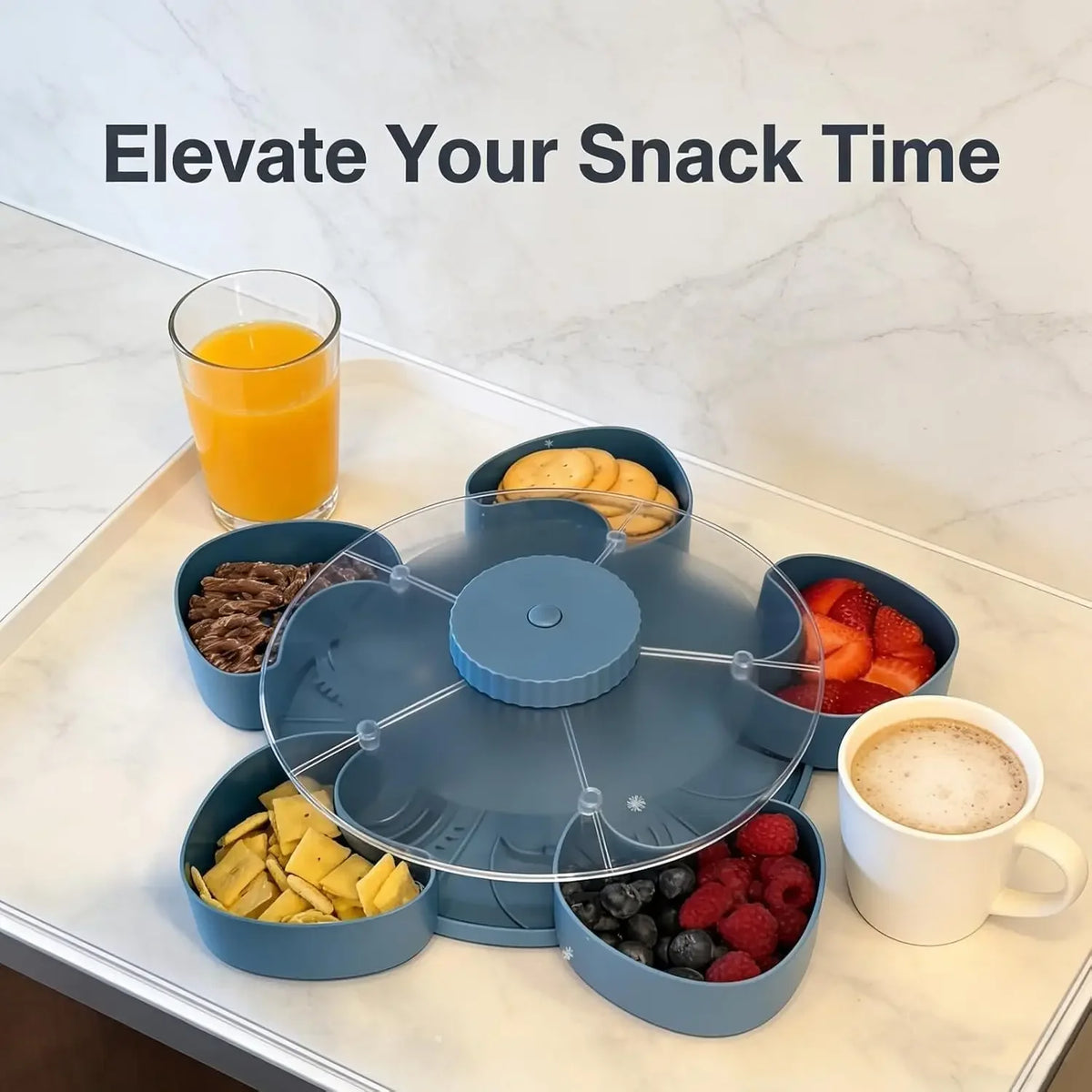 Rotating Snack Tray Lid Multi Gridsnack Box Candy