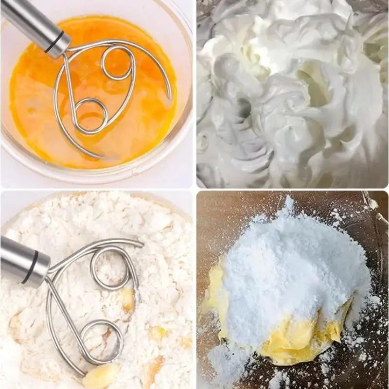 1pc Stainless Steel Dough Mixer Hanging Hole Whisk