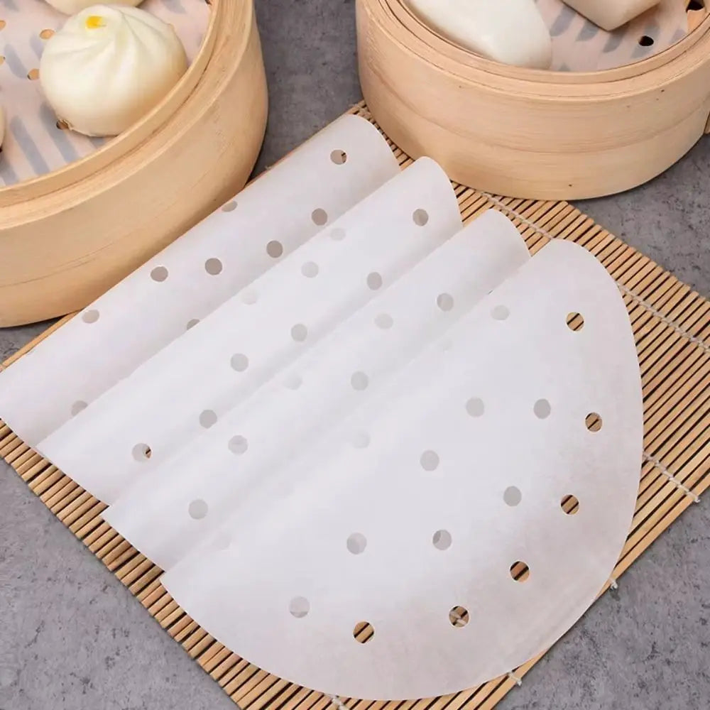 100pcs Durable 4/5/6/7/8in Steamer Paper Disposable Round Bread