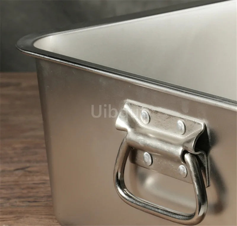 304 Stainless Steel Plate Metal Tray Handle Square