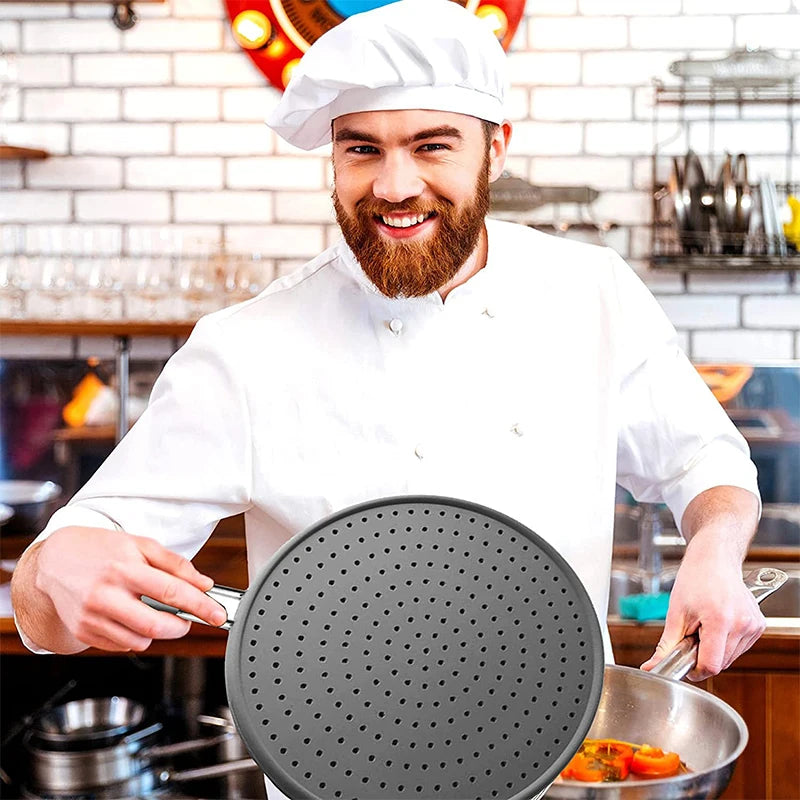 Silicone Splatter Screen Handle Heat-Resisting Oil Splash Guard